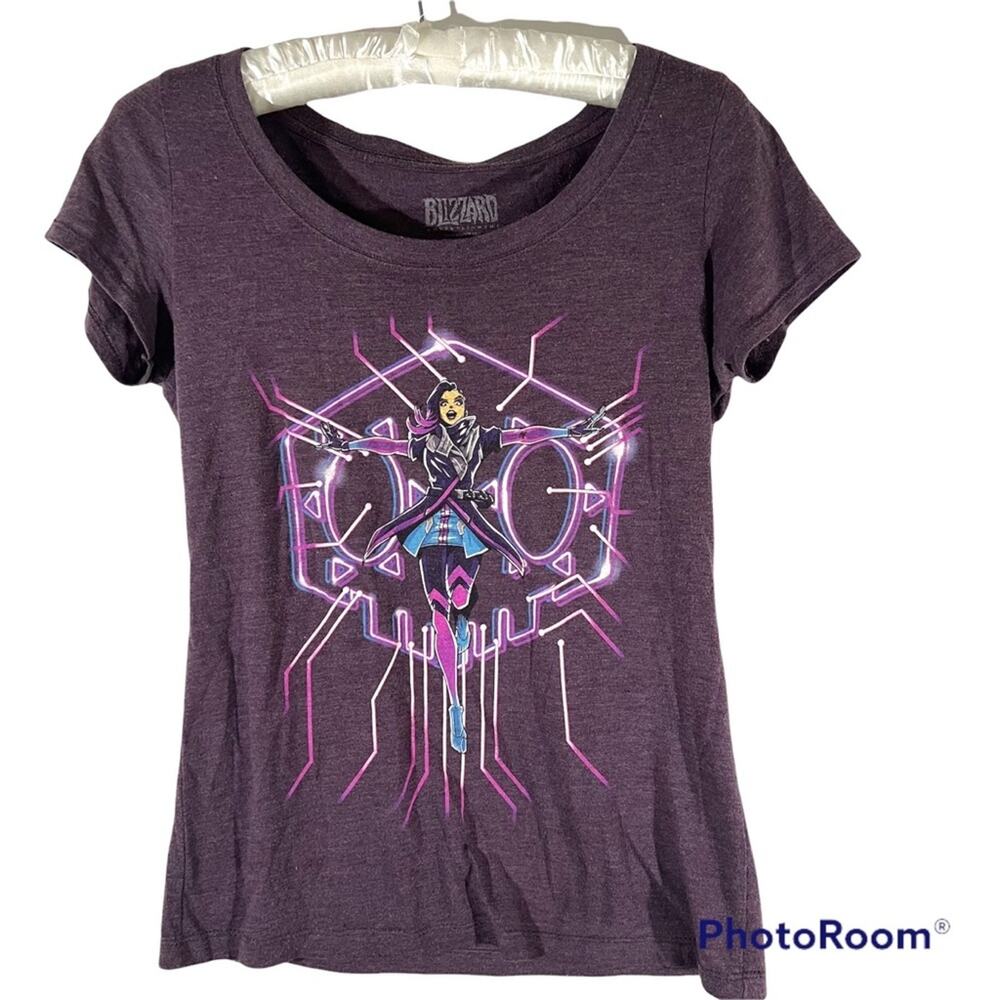 Blizzard Overwatch Sombra Graphic T-shirt Sz Small Chaotic Neutral Damage Hero
